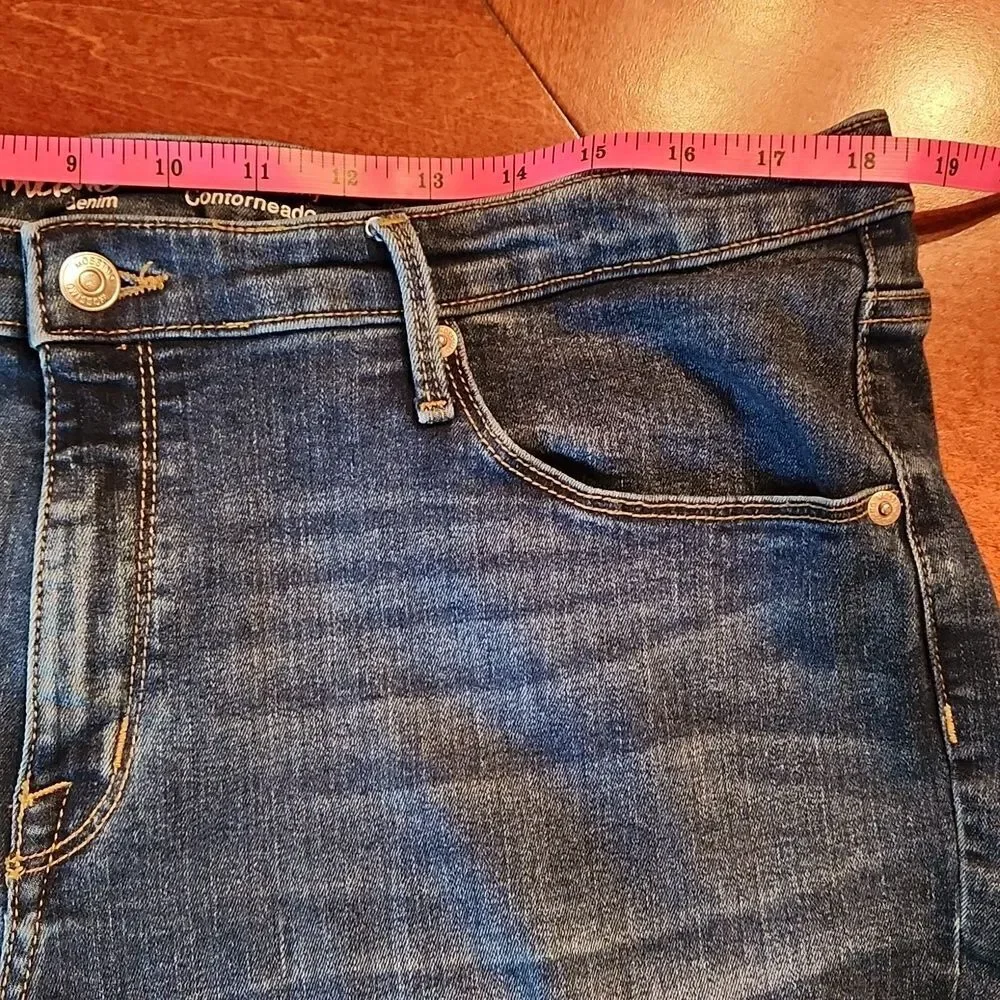 Mossimo Supply Co Curvy High Rise Stretch Skinny Jeans, 18 Petite, Blue Denim